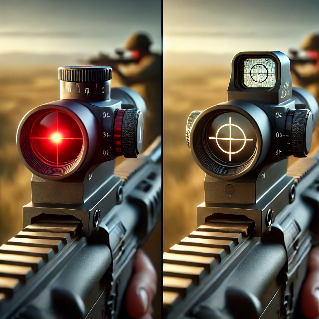 Red dot sights vs holographic sights difference shows by image
